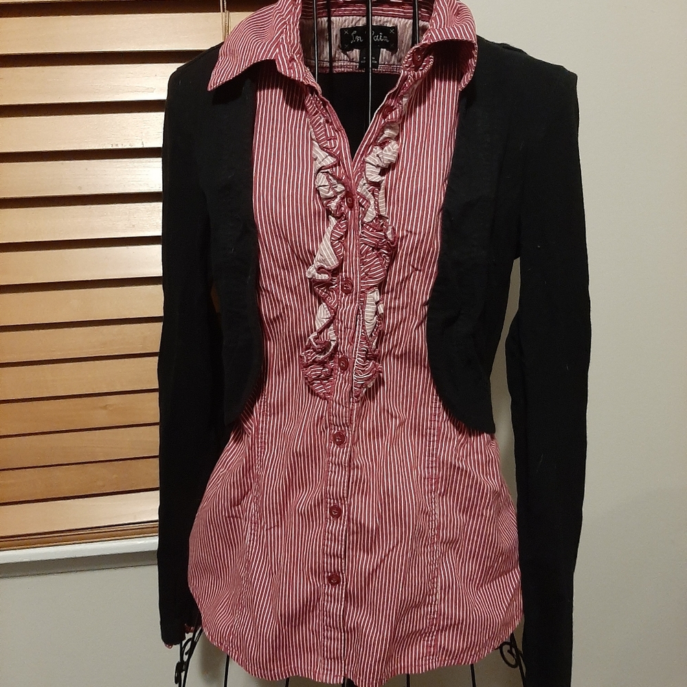 Multi media dress shirt